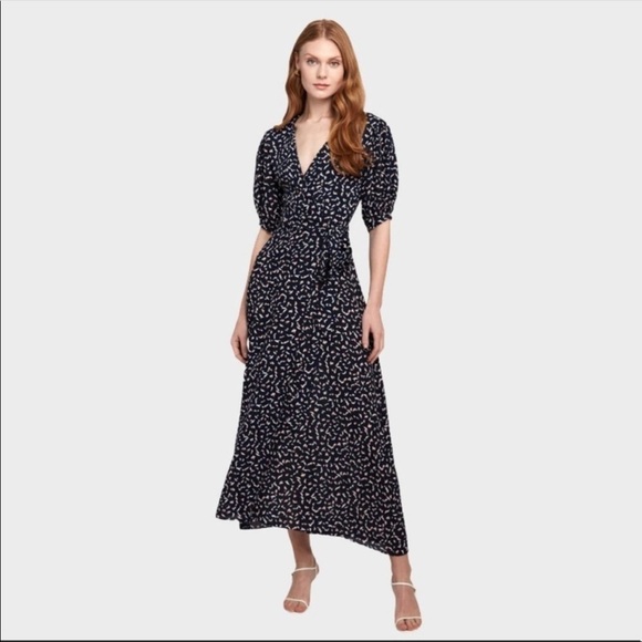 Misa Los Angeles Dresses & Skirts - MISA Los Angeles | Andrea Wrap Dress Resort Petals Puff Sleeve NEW Size M